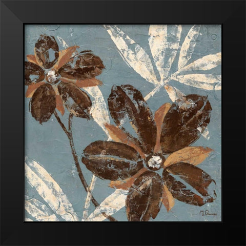 Flowers on Denim III Black Modern Wood Framed Art Print by Donovan, Maria
