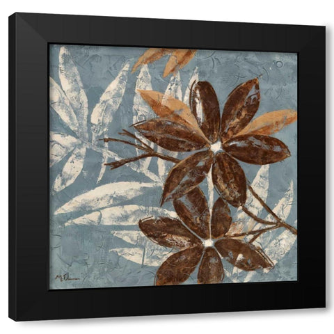 Flowers on Denim IV Black Modern Wood Framed Art Print by Donovan, Maria