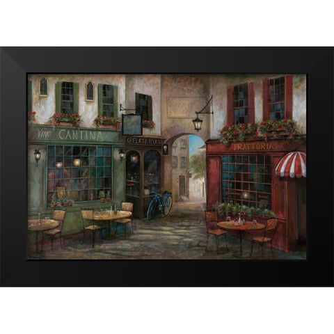 Courtyard Ambiance Black Modern Wood Framed Art Print by Manning, Ruane