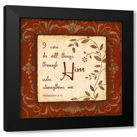 Through Him Black Modern Wood Framed Art Print with Double Matting by Tava Studios
