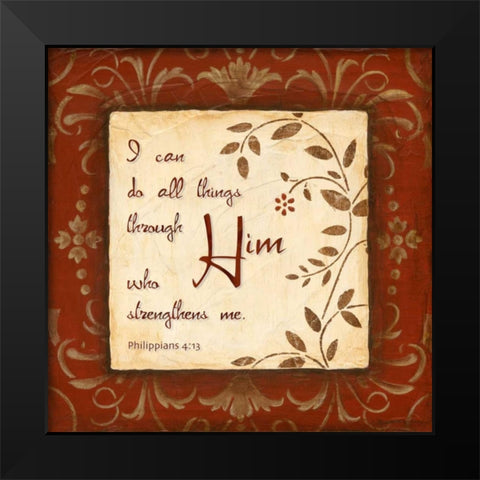 Through Him Black Modern Wood Framed Art Print by Tava Studios