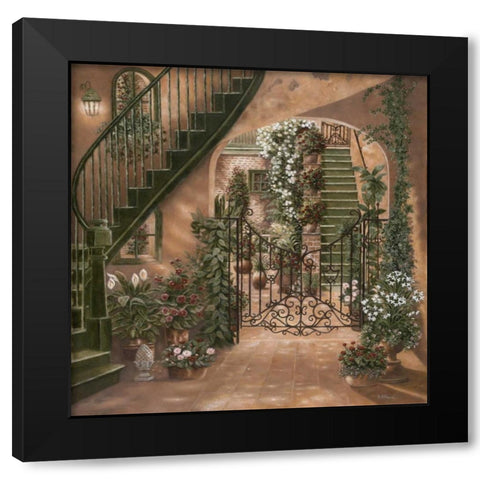 Nolas Courtyard I Black Modern Wood Framed Art Print with Double Matting by Brown, Betsy