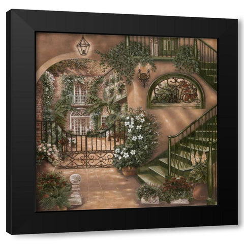 Nolas Courtyard II Black Modern Wood Framed Art Print by Brown, Betsy