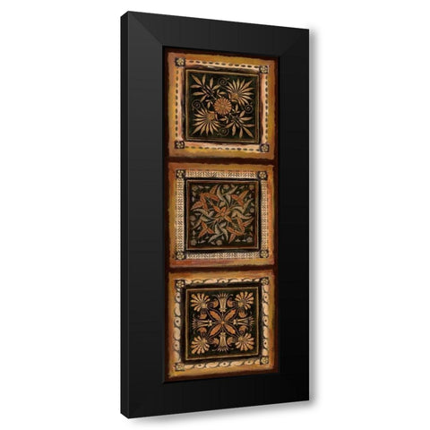 Folk Art Panel I Black Modern Wood Framed Art Print with Double Matting by Tava Studios