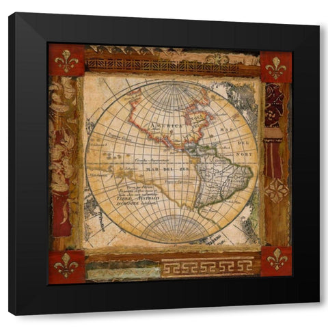 Corners of the Earth Black Modern Wood Framed Art Print with Double Matting by Tava Studios