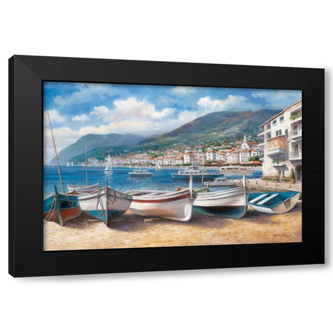 Bella Mattina II Black Modern Wood Framed Art Print with Double Matting by Chiu, T.C.