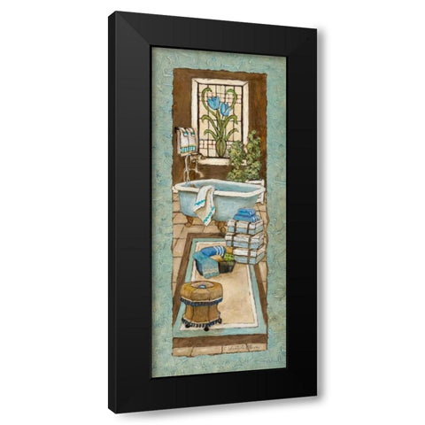 Bain de Blue I Black Modern Wood Framed Art Print with Double Matting by Olson, Charlene