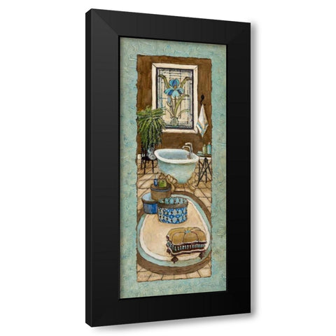Bain de Blue II Black Modern Wood Framed Art Print with Double Matting by Olson, Charlene
