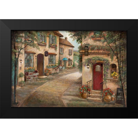 Quaint Cafe Black Modern Wood Framed Art Print by Manning, Ruane