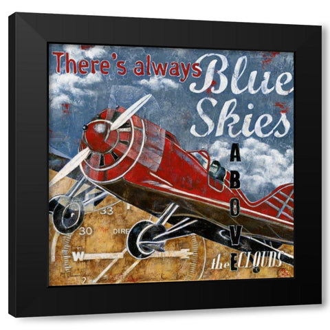 Blue Skies Black Modern Wood Framed Art Print by Donovan, Maria