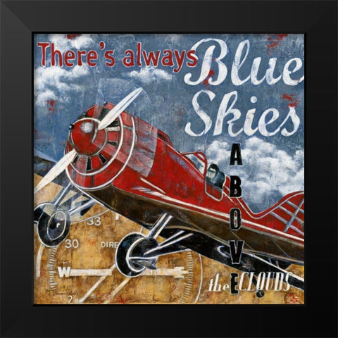 Blue Skies Black Modern Wood Framed Art Print by Donovan, Maria