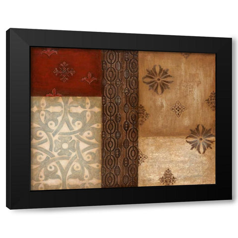 Twilight Abstract I Black Modern Wood Framed Art Print with Double Matting by Tava Studios