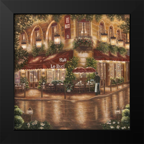 Cafe le Buci Black Modern Wood Framed Art Print by Brown, Betsy