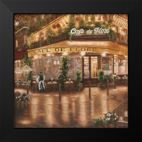 Cafe de Flore Black Modern Wood Framed Art Print by Brown, Betsy