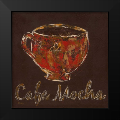 Cafe Mocha Black Modern Wood Framed Art Print by Craven, Katrina