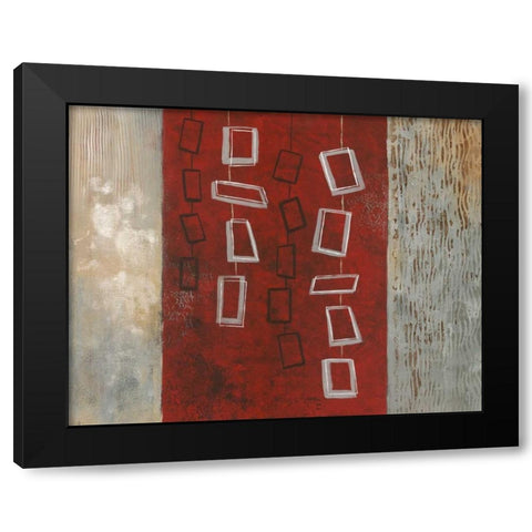 Dangling Geometric II Black Modern Wood Framed Art Print with Double Matting by Nan