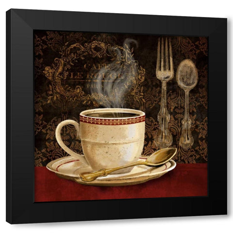Cafe Rouge Black Modern Wood Framed Art Print by Knutsen, Conrad