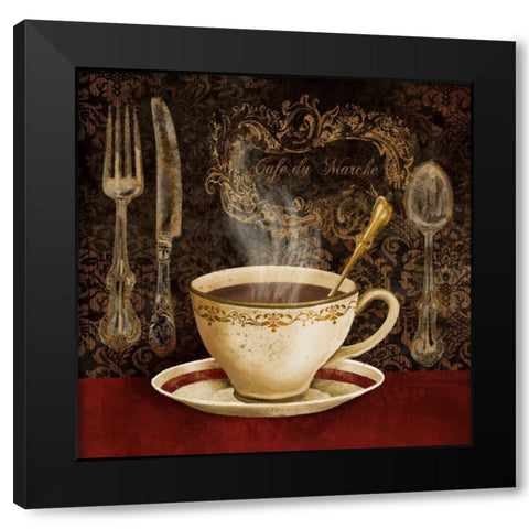 Cafe du Marche Black Modern Wood Framed Art Print by Knutsen, Conrad