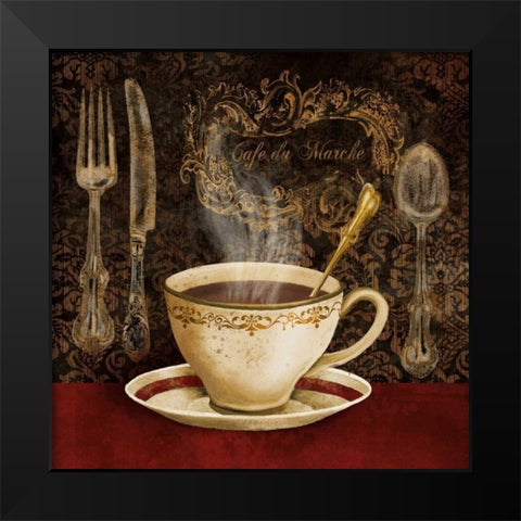 Cafe du Marche Black Modern Wood Framed Art Print by Knutsen, Conrad