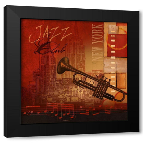 Jazz Club Black Modern Wood Framed Art Print with Double Matting by Knutsen, Conrad
