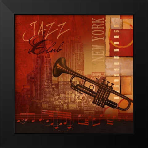 Jazz Club Black Modern Wood Framed Art Print by Knutsen, Conrad