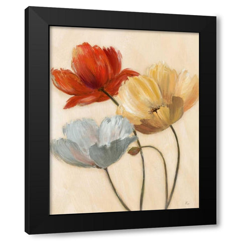 Poppy Palette II Black Modern Wood Framed Art Print with Double Matting by Nan