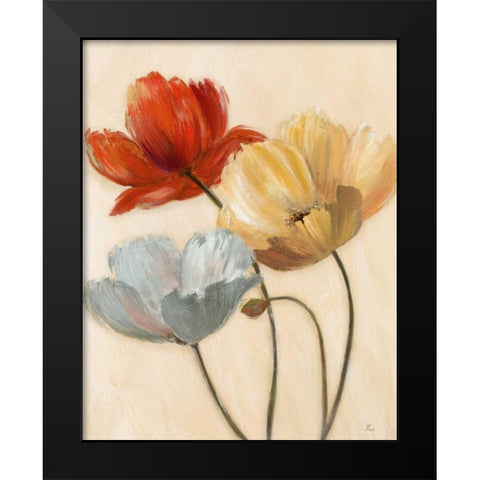 Poppy Palette II Black Modern Wood Framed Art Print by Nan