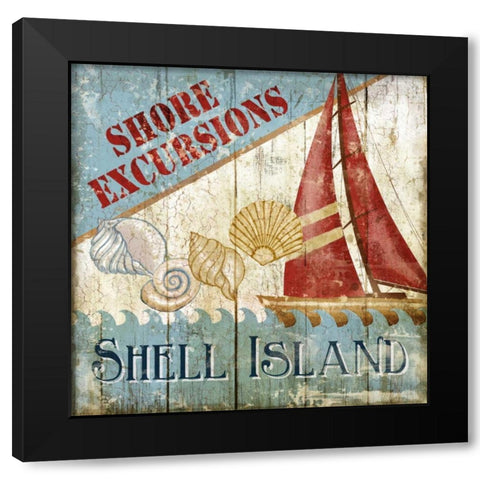 Shell Island Black Modern Wood Framed Art Print with Double Matting by Knutsen, Conrad