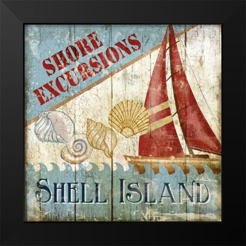 Shell Island Black Modern Wood Framed Art Print by Knutsen, Conrad