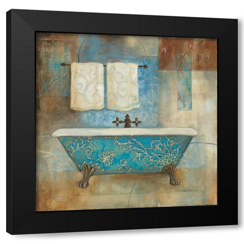 Aqua Spa I Black Modern Wood Framed Art Print with Double Matting by Robinson, Carol