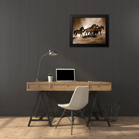 Wild Horses Black Modern Wood Framed Art Print by Dearing, Lisa