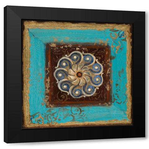 Exotic Medallion I Black Modern Wood Framed Art Print with Double Matting by Tava Studios