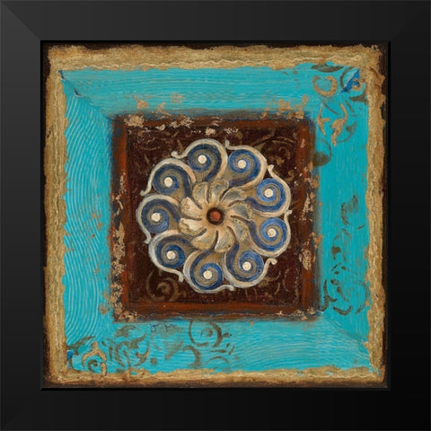 Exotic Medallion I Black Modern Wood Framed Art Print by Tava Studios