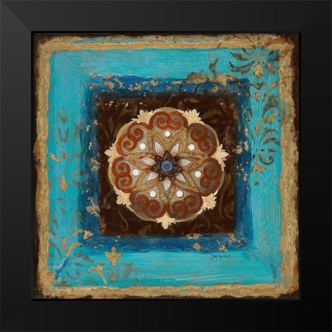 Exotic Medallion II Black Modern Wood Framed Art Print by Tava Studios