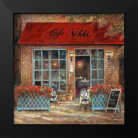 Cafe Nikki Black Modern Wood Framed Art Print by Manning, Ruane