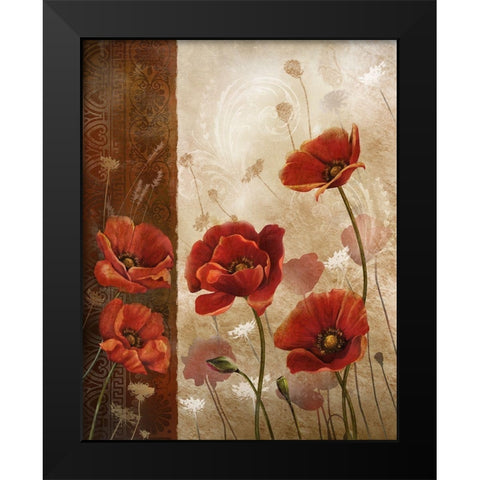Wild Poppies I Black Modern Wood Framed Art Print by Knutsen, Conrad
