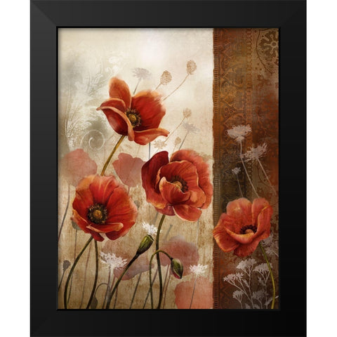 Wild Poppies II Black Modern Wood Framed Art Print by Knutsen, Conrad
