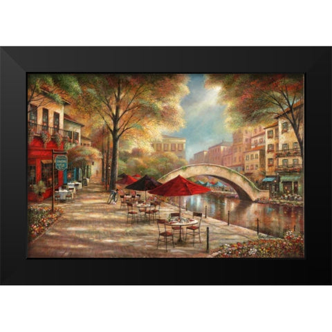 Riverwalk Charm Black Modern Wood Framed Art Print by Manning, Ruane