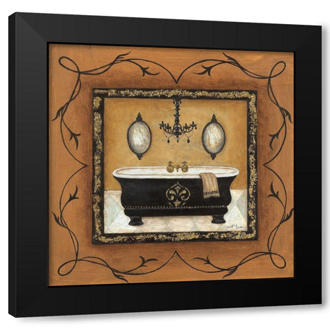 Gold Adorn Bath I Black Modern Wood Framed Art Print by Tava Studios