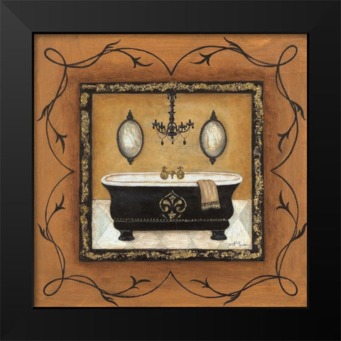 Gold Adorn Bath I Black Modern Wood Framed Art Print by Tava Studios