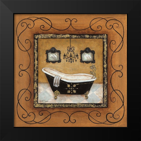 Gold Adorn Bath II Black Modern Wood Framed Art Print by Tava Studios