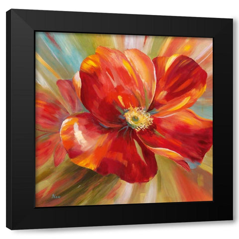 Island Blossom I Black Modern Wood Framed Art Print with Double Matting by Nan