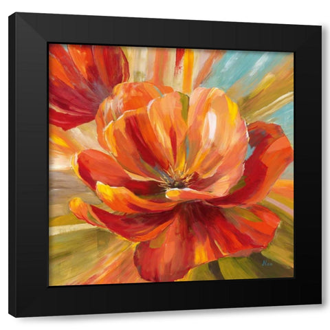 Island Blossom II Black Modern Wood Framed Art Print with Double Matting by Nan