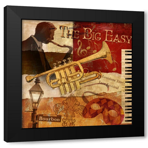 The Big Easy Black Modern Wood Framed Art Print with Double Matting by Knutsen, Conrad