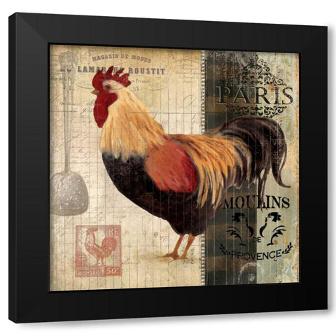 Cockerel II Black Modern Wood Framed Art Print with Double Matting by Robinson, Carol