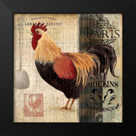 Cockerel II Black Modern Wood Framed Art Print by Robinson, Carol