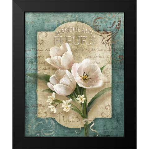 Marche aux Fleurs Black Modern Wood Framed Art Print by Knutsen, Conrad