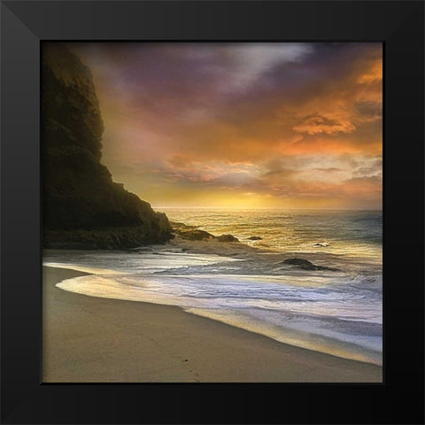 Morning Fire Black Modern Wood Framed Art Print by Calascibetta, Mike