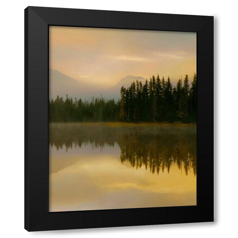 Twilight Reflection II Black Modern Wood Framed Art Print with Double Matting by Delimont, Danita