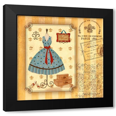 Le Vogue Boulevard Black Modern Wood Framed Art Print by Carroll, Jane